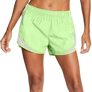 Nike Tempo Logo Dri Fit Lime Green Hot Pink Stripe Running Shorts Size XS